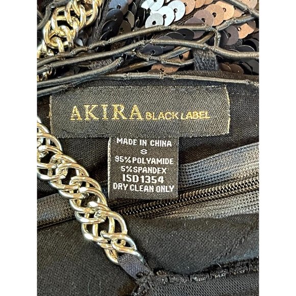 NWT Akira Black Label Women Sequin Beaded Party Cocktail Mini Dress Size Small - Picture 9 of 10